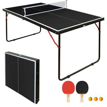 Mesa De Ping-pong - Juego De Exterior E Interior - Mdf - Negro (137x76x66cm)
