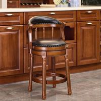 taburete de bar - mueble para cocina - cuero y madera - negro y marfil 548x548x96cm