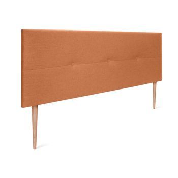 Cabecero De Lino Natural Con Botones 135x105cm Con Patas Camas 120/135 - Naranja