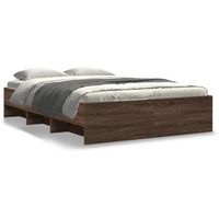 cama de matrimonio  cama de adulto  estructura de cama sin colchon madera marron roble 120x190 cm