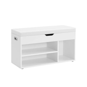 Banco Zapatero con Asiento Acolchado, Blanco