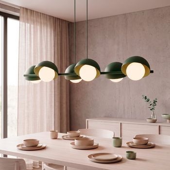 Lámpara colgante nordessa verde oliva (6 luces)