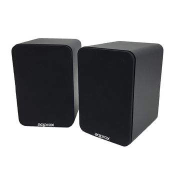 APPROX - Altavoces AUTOAMPLIFICADOS APPSPK02 - Caja Madera - 30W+30W RMS - Bluetooth - RCA - COAXIAL - OPTICA - USB - Mando A Distancia (Negro)