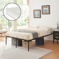 cama de metal vardo con somier y colchon 140x200 cm - negro encasa