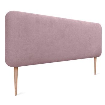 Dhome Cabecero Tapizado Liso Redondeado Tela Con Patas Para Pared Acústicos Cabeceros Absorbentes Cabezal Cama Dormitorio (salmón, 135cm)
