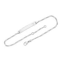 pulsera grabable 9 quilates oro blanco corazon