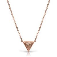 cadena colgante piramide circonita bano de oro rosa