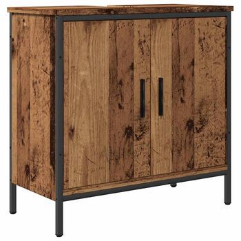 Armario De Lavabo Baño Madera Ingeniería Envejecida 60x30x60 Cm Vidaxl