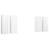 muebles de salon 4 uds madera ingenieria blanco 305x30x90 cm vidaxl