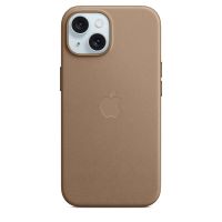apple funda de trenzado fino con magsafe marron topo para iphone 15
