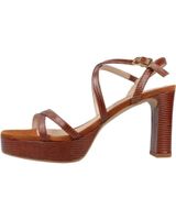 de unisa sandalia de tacon unisa over marron con plataforma cuir