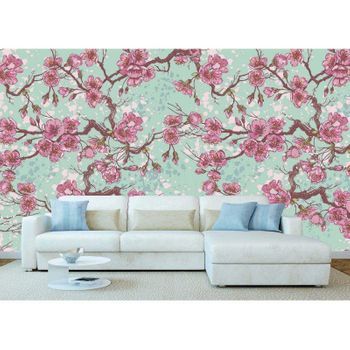 Fotomural Vinilo Tulipanes Franceses Rosa 350 X 250 Cm