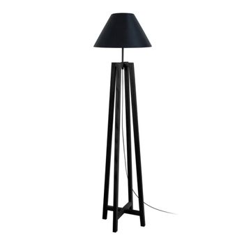Lámpara de pie cuadrúpedo madera negro pantalla negro