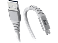 cable usb a lightning - isy icn-5000-wt-al de usb-a lightning 2 m 12 w blanco