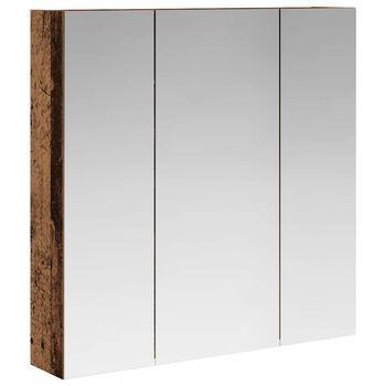 Armario Con Espejo De Baño | Mueble De Baño Madera Vieja 70 X 14,5 X 70 Cm