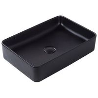 lavabo sobre encimera bano clasico ceramica negro acabado mate rectangular 51 x 34 cm chivana