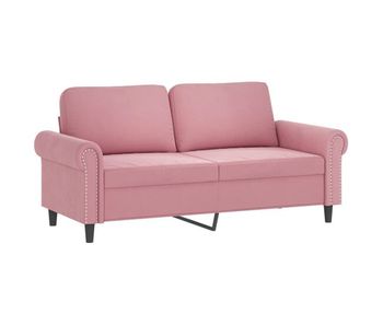 Vidaxl sofá de 2 plazas terciopelo rosa 140 cm