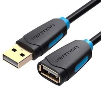 Cable Alargador USB 2.0 Vention CBCBI 3m Dorado PVC Negro