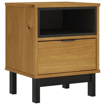 Mesita De Noche | Armario De Noche | Mesa De Noche Flam Madera Maciza De Pino 40x35x50 Cm