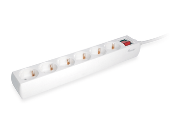REGLETA EQUIP CON 6 TOMAS CABLE DE RED DE 1.5 METROS Y BOTON DE APAGADO ENCENDIDO