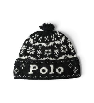 Polo Ralph Lauren para mujer. 455P23851001 Gorro Invernal negro (OSFA), Casual, Lana