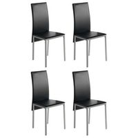pack 2 sillas saona negro comedor cocina estilo contemporaneo polipiel salon modernas 97x56x42