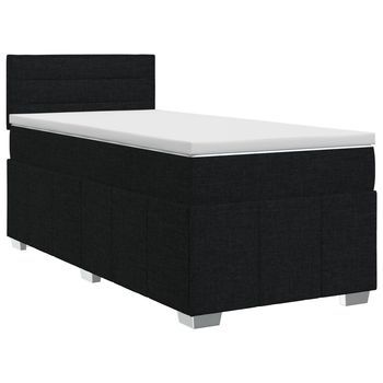 Cama Tapizada 190x90x88 Cm Tejido - Negro