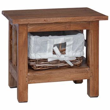 Mesa Lateral Marrón 38 X 28 X 35 Cm Madera Maciza De Caoba Vidaxl