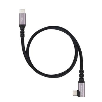 Cable USB-C Acodado Nanocable 2 m USB 3.2 Gen 2 100W 4K 60Hz Negro