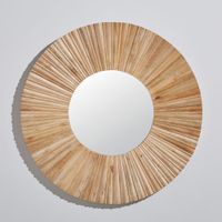 espejo redondo grande de madera de mango diam 120 cm