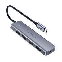 ugreen 70336 hub 4 en 1 usb-c a 3 usb-a 30micro usb gris