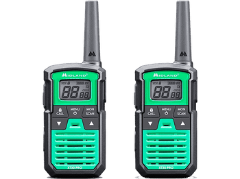 Walkie Talkie - Midland XT30 Pro, Carga Rápida, 16 canales, USB, Alcance de 6 km, Verde