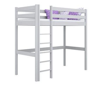 Cama alta de madera n05 gris