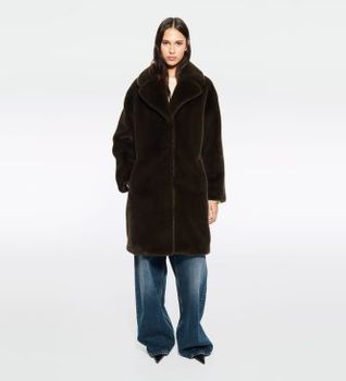 Stand Studio para mujer. 61137-9070 Abrigo Camille Cocoon marrón (38), Casual, Poliéster