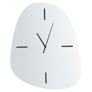 Reloj De Pared Marco Minimalista 54 X 45 Cm Forma Irregular Accesorios Para El Hogar Superficie Espejada Plata Almansa