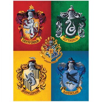 Pyramid Lienzo Harry Potter Colourful Crests 30x40cm
