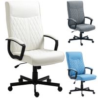 vinsetto silla de escritorio silla de oficina con respaldo alto altura ajustable y funcion de inclinacion crema   aosom espana