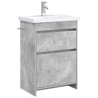 juego de muebles de bano gris hormigon 61 x 40 x 845 cm vidaxl