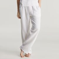 calvin klein textured cotton-gauze sleep pants - xs