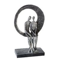 casablanca by gilde figura decorativa escultura love place plata envejecida h 30 cm
