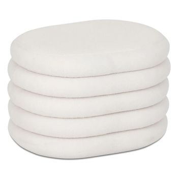 Puff Banco, Madera Y Poliuretano, Almacenaje, 59x45x40 Cm, Blanco