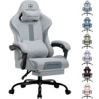 silla gaming gtplayer ergonomica ajustable con reposapies y tela transpirable gris