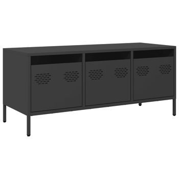 Mueble Para Tv Acero Laminado En Frío Negro 101,5x39x43,5 Cm Vidaxl