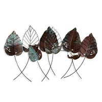 decoracion pared de metal casting hoja 3 multicolor 112x67 cm