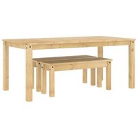 juego de comedor panama 3 pzas madera maciza de pino vidaxl