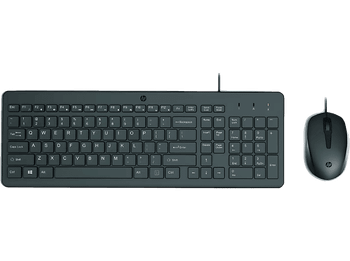 Pack Teclado + Ratón - HP HP150, USB-A, Indicadores LED, Recorrido de teclas perfil bajo, Negro