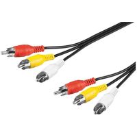 goobay cable av 3xrca machomacho 5m negro