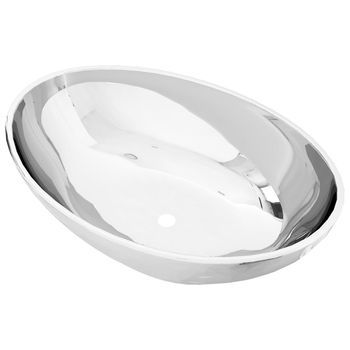 Lavabo De Cerámica Plateado 40x33x13,5 Cm Vidaxl