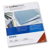 gbc cn040030 leathergrain tapas de encuadernacion  250 gr  rojo  textura de piel  25 unidades