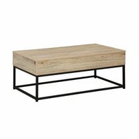 mesa de centro industrial efecto madera elevable natural